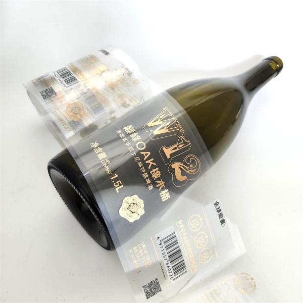 Customization Self Adhesive Labels Transparent Waterproof UV Printing Wine Bottle Stickers