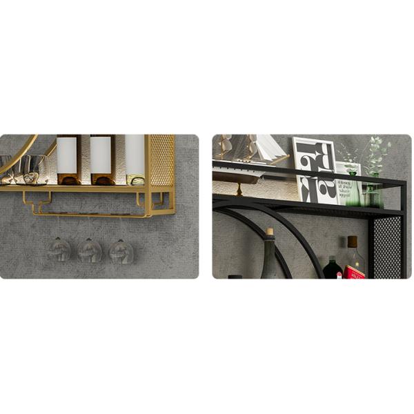 Rustproof Golden 140cm Length Metal Wine Rack Wall Mounting