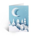 Christmas Design Lenticular Gift Cards 3D Effect Customised 12x17cm Fold
