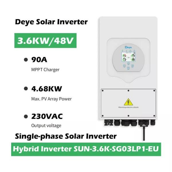 Ningbo Deye SUN-3.6/5/6K-SG03/05LP1-EU Hybrid inverter 5000W 3.6KW 5KW 6KW 48V with wifi Single phase 2 Mppt PV solar in