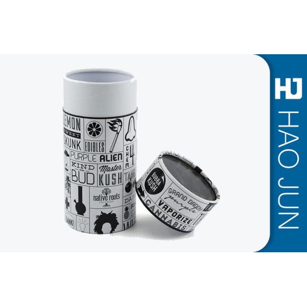 Matt Black Cylinder Cardboard Box Golden Hot Stamping For Perfume Packaging