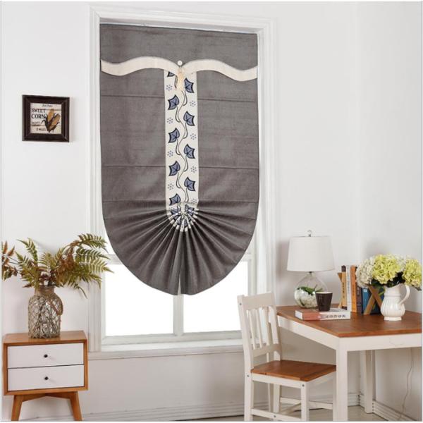 European style high-end grey Roman blinds bracket modern simple Customized living room dining room solid color