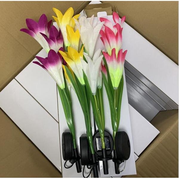 IP44 Garden Solar Stake Lights , Outdoor Decorative Rose Flowers LED Lights