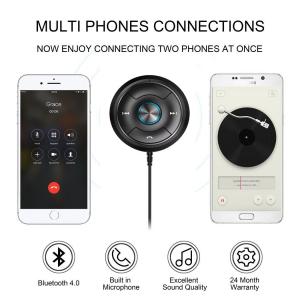 Quality 2018 wholesale wireless Bluetooth car kit aux adapter car mp3 fm transmitter aux Bluetooth music receiver for sale