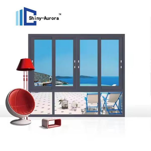 Impact Glazing Double Layer Tempered Glass Window OEM Custom Made Aluminium Windows