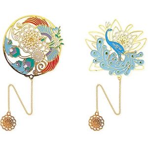 Gold Silver Metal Feather Bookmark Engraved