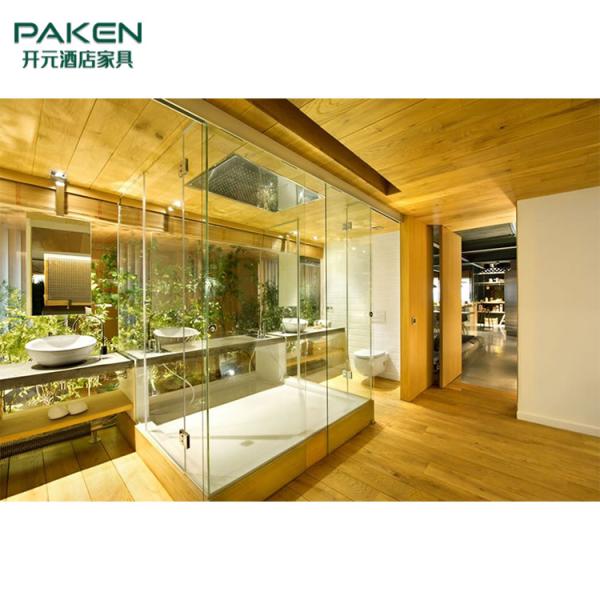 Wooden And Warm Modern Villa Bathroom Furniture