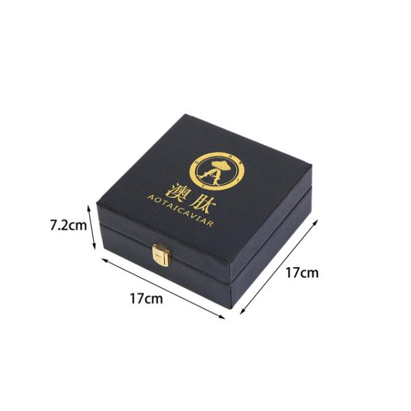 Custom Order Accepted Stamping Printing Luxury Caviar MDF Packaging for Food Box