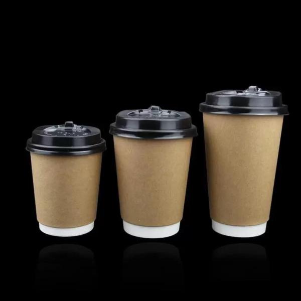 Double Wall PE Printing 14Oz Hot Coffee Disposable Cup Coating Brown Cup