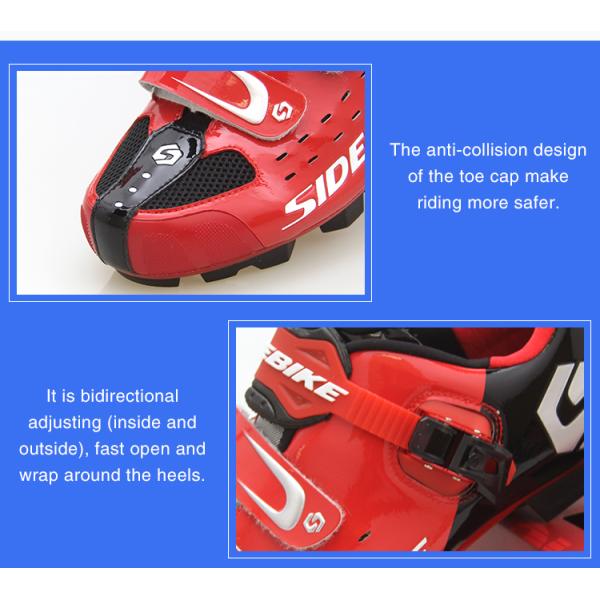 Self - Locking Red Mountain Bike Shoes Light Weight Fit Wide Range Of Foot Shapes