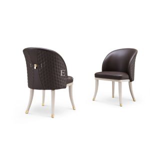 Quality European Upholstered Wooden Leather Dining Chair W002D5 for sale