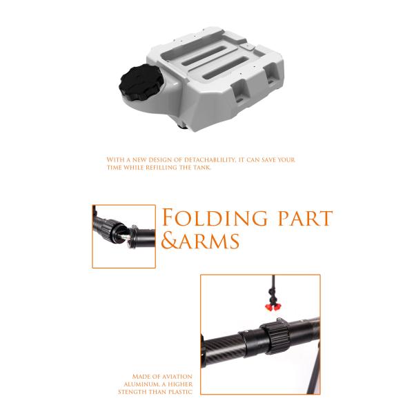 1800mm Wheelbase 6.6 Acres/Hour Agriculture UAV Drone 20L Pesticide Agri Spray Drones HXGX622