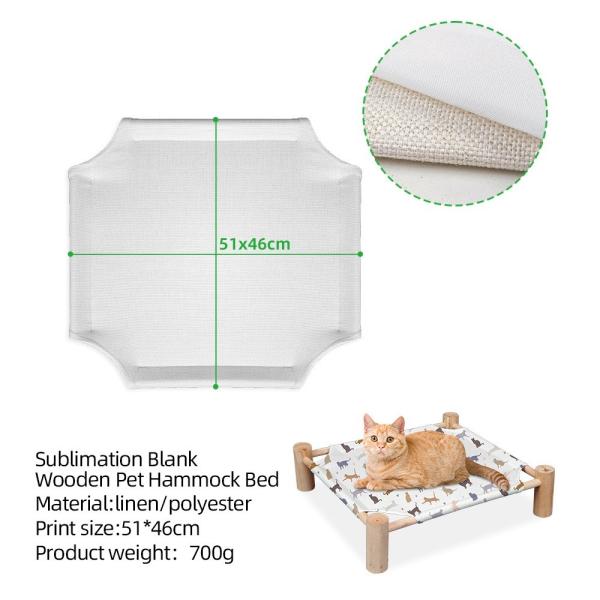 Blank Sublimation Linen Pet Nest Bed Detachable And Washable Wooden Sublimation Nest Cat Dog Bed