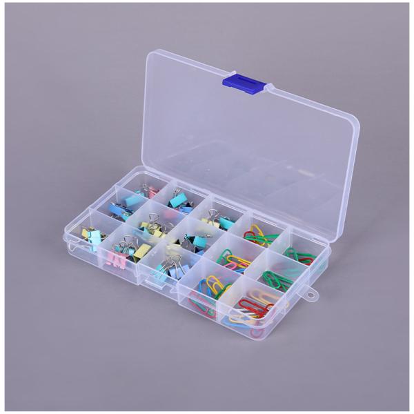 Blue Lock 15 Grid Plastic Organizer Box , Removable Divider Craft Storage Box