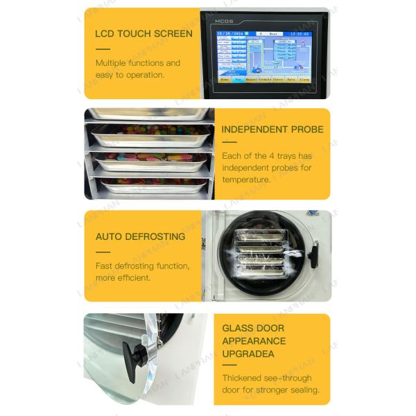 2-3kg/Batch Fruit Vegetable Milk Juice Coffee Dryer Machine Freeze Dryer For Home