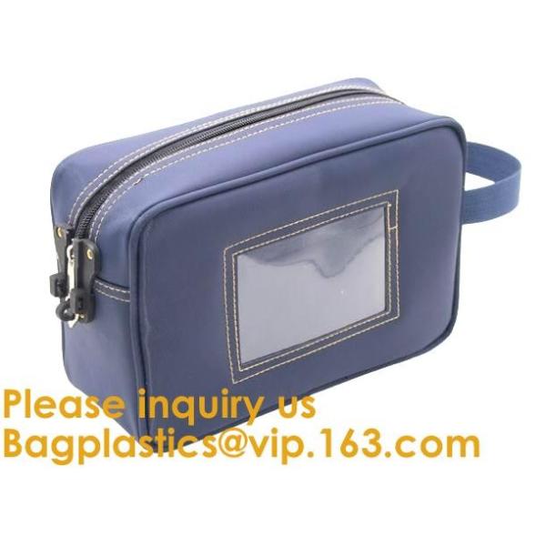 Waterproof Oxford Medicine Safety Bag with Lock and Keys Locking Bank Deposit Bag,Money Bank Bag Zipper Leather Cash Dep