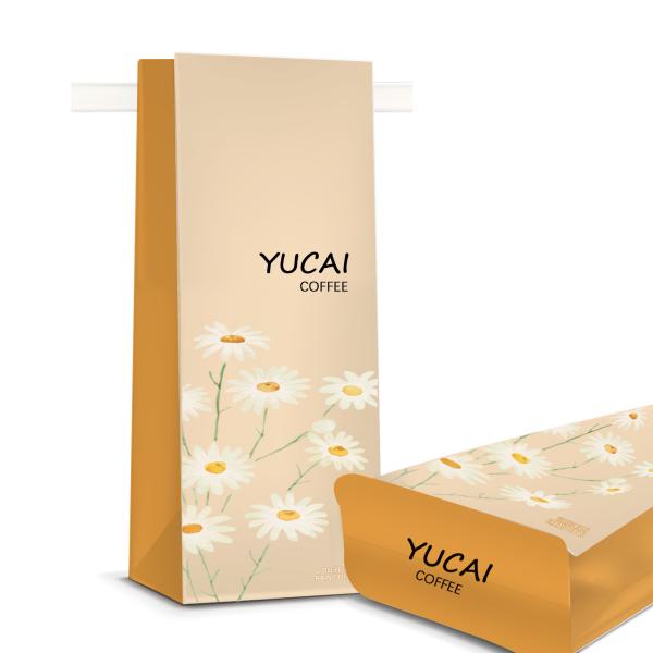 500g 1000g Coffee Packaging Bags Custom Printed Flat Bottom 200mic With Tin Tie / Valve