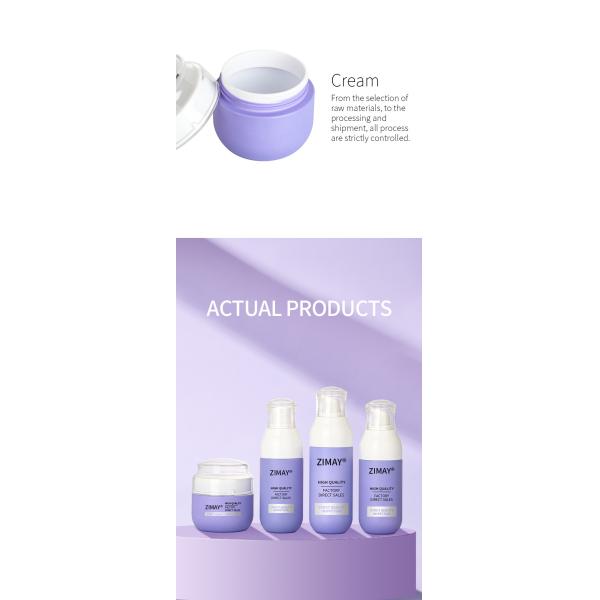 Violet 4 Oz PET Matte Plastic Serum Lotion Fine Mist Spray Bottle 2 Oz Face Cream Cosmetic Jar Set