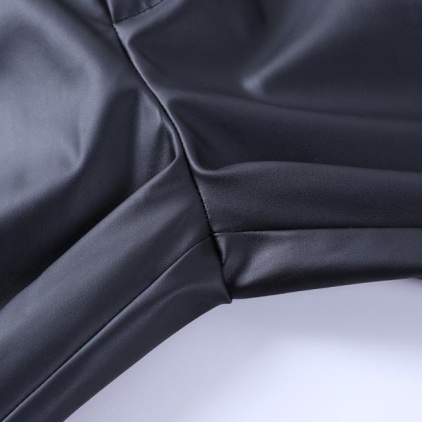 Sexy High Waist Womens Wide Leg Leather Pants Solid Color