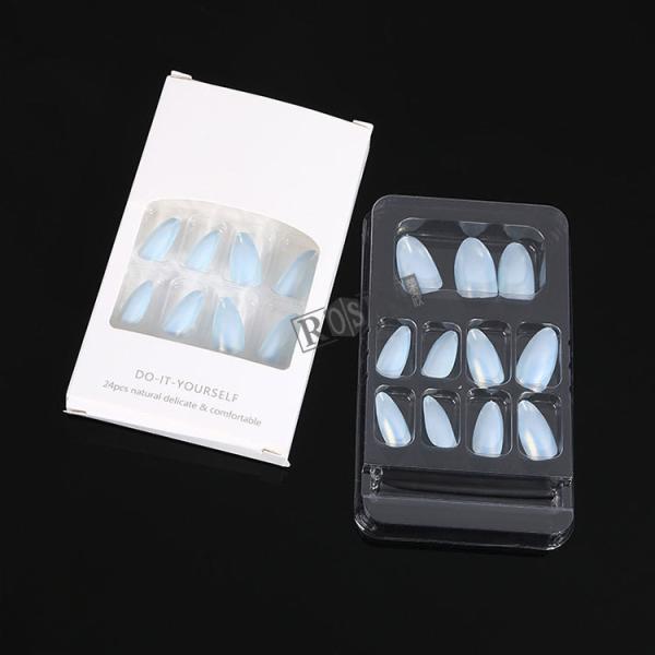 Customized Rectangular Blister False Nail Packaging PET Plastic Fake Nail Packaging