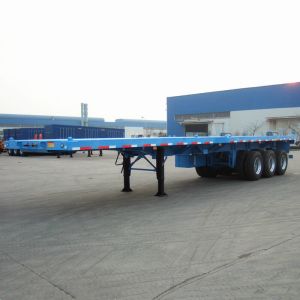 Quality 3 Axle CIMC Container Platform 80ton 48ft Flatbed Trailer for sale