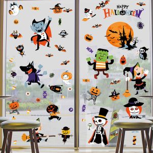 Customization Halloween Party Sticker Witch Pumpkin Electrostatic Window