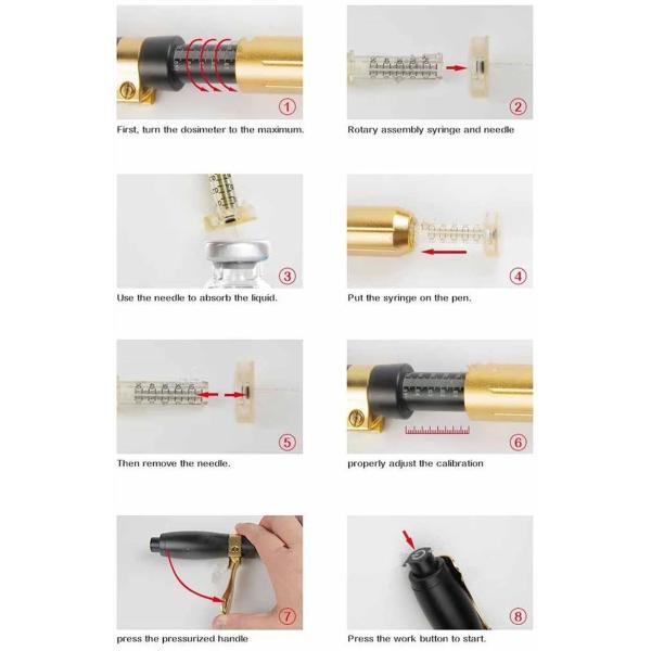 0.01 To 0.12ml Lip Filling Hyaluron Filler Pen 3 Power Levels