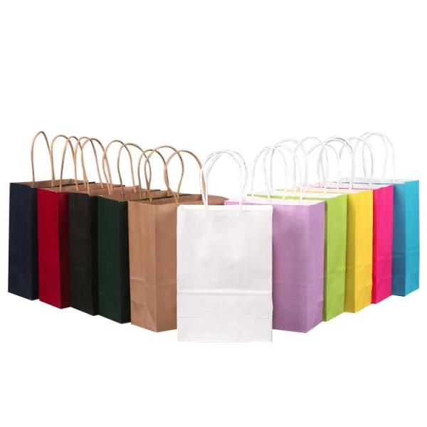 Custom Logo Printed Paper Shopping Bags Paper Grocery Bags With Handles