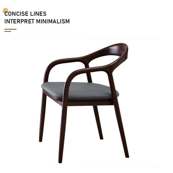 Dining Room Set Vintage Walnut Nordic Solid Wood Dining Chair Leather Luxury Wooden Chairs Modern Room Dining Table Seating