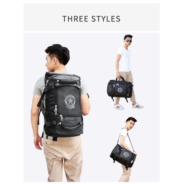 Black PU Waterproof Climbing Backpack Water Resistant Hiking Backpack OEM/ODM