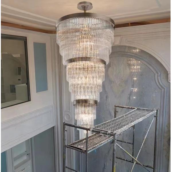 Nordic Purple Crystal Chandelier Lighting For Staircase Hotel Custom Wedding Large Lobby