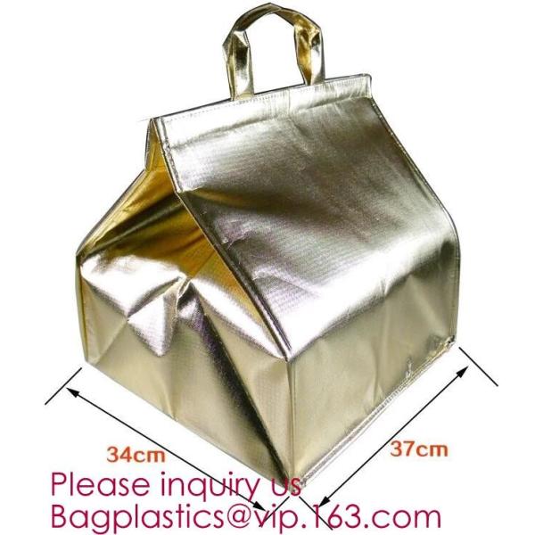 Foldable Lunch Insulated Cooler Bag Heated Food Delivery Bag Thermal Pizza Delivery Cooler Bag