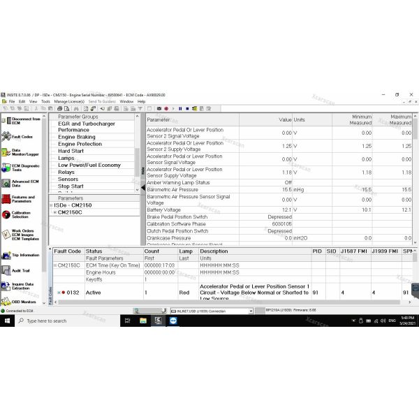 Diagnostic kit INLINE 7, pre installed Insite 8.7 software CF53 laptop for Cummins diesel truck engine diagnosis