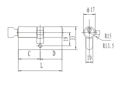 Euro Profile Cylinder Lock Modern Antique Brass Cylinder Lock