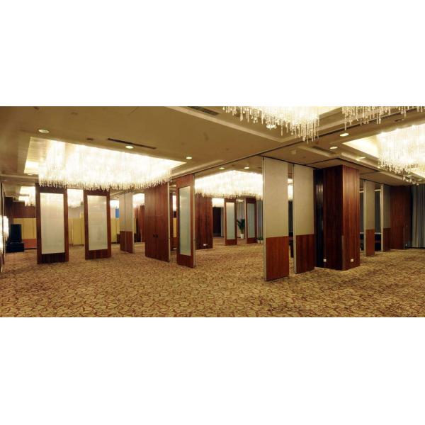 Malaysia Soundproof Aluminium Wooden Sliding Partition Wall 85mm Thickness