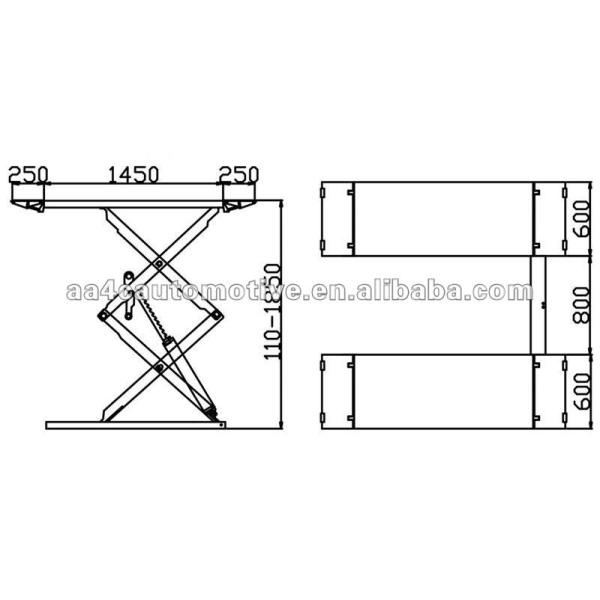 Low Profile Full Rise Scissor Vehicle Lift Surface Mounted 3T 6613lbs