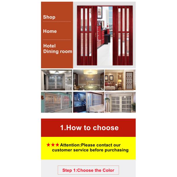 Odorless Folding PVC Sliding Door For Open Partition Rail Free Kitchen Bathroom