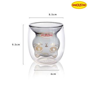 Cat Form Double Wall Borosilicate Glass Mug 200ml