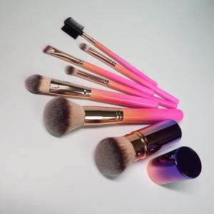 Skin Friendly Cosmetic Makeup Brush Set 7pcs Bristle Gradient Retractable
