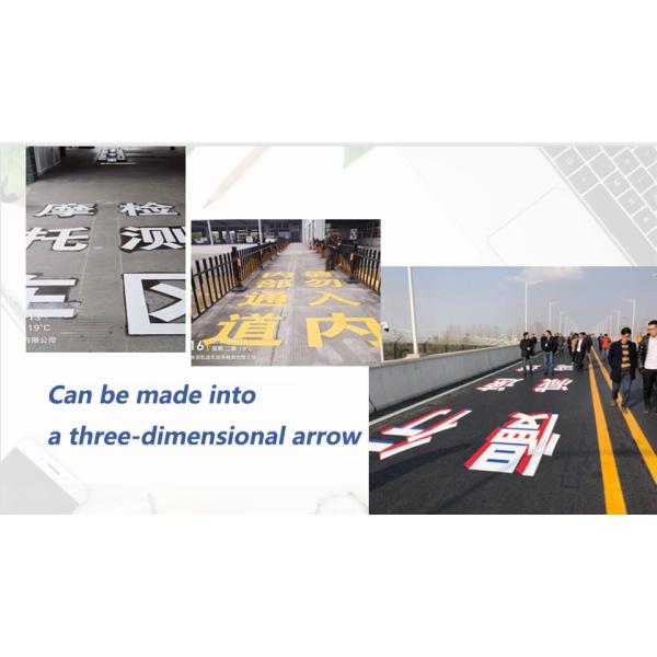 Pre Formed Road Temporary Pavement Marking Tape Arrow Warning Concrete Marking Tape