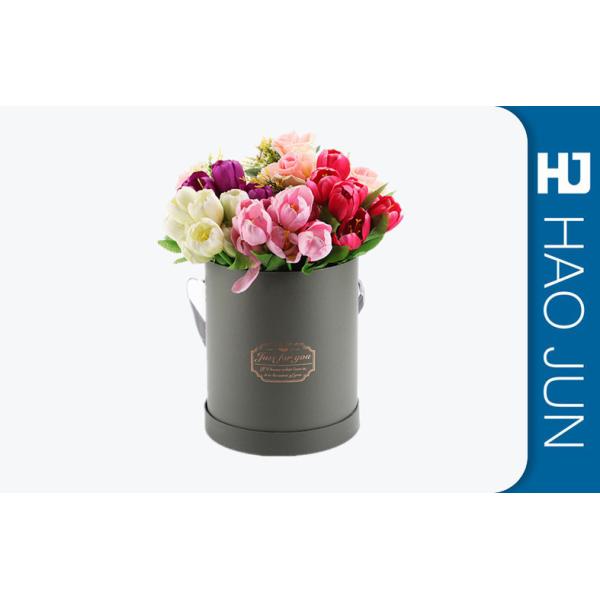 Custom Printed Paper Cardboard Round Cylinder Flower Boxes With Ribbon