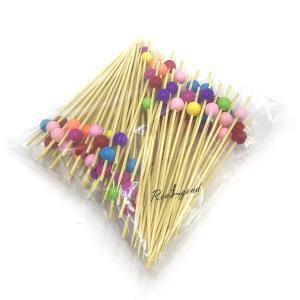 Custom Logo Art Natural Craft Fruit Bamboo Stick Skewers