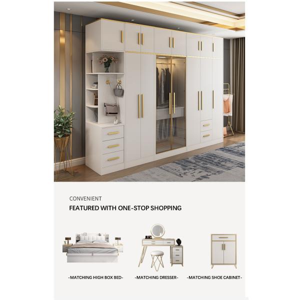Home Modern Bedroom Furniture MDF Panel Freestanding Wardrobe Cabinet