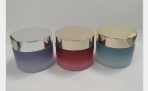 Quality Glass Cosmetic Jar With Lids / Cosmetic Pots Cream Bottles / Cream Jar / Glass Cosmetic Packaging for sale