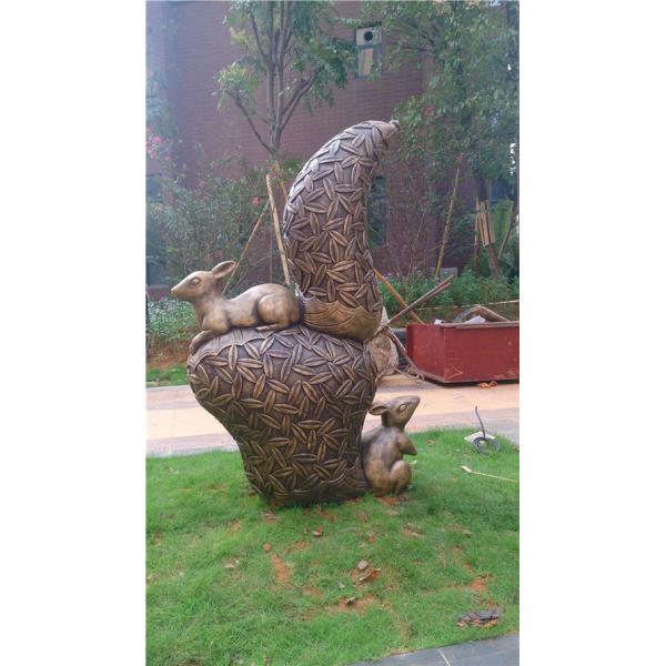 3 M Metal Animal Sculptures Outdoor Bronzed Squirrel Garden Statue