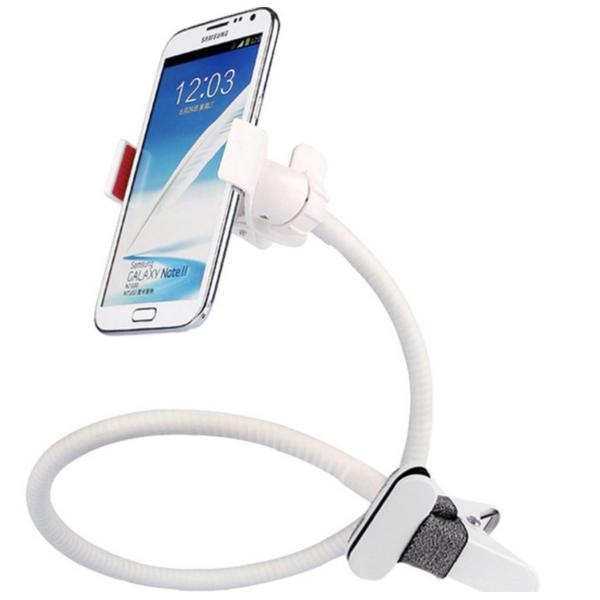 Metal Lazy Arm Phone Holder Gooseneck Tube With Clamps Car Mount 3C