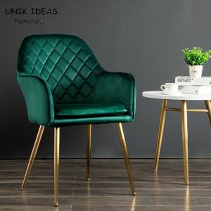 Quality Velvet Modern Nordic Dining Chair White Green Pink Powder Coating Legs 40 Cm Width for sale