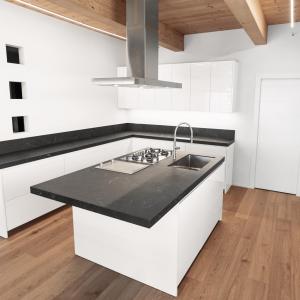 White Gloss Acrylic U Shaped Kitchen Modern Cabinet Set Modular