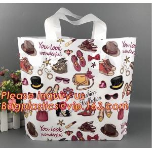 custom design biodegradable soft loop handle plastic bag,Fashion colored soft