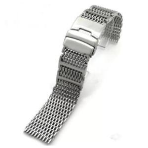 Quality Butterfly Buckle Stainless Steel Watch Band , 24mm Metal Watch Strap for sale